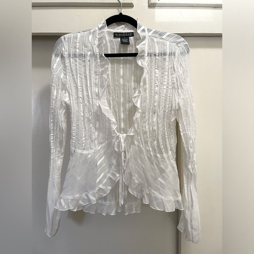 Vintage Dead Stock Dialoge post punk bohemian brat Blouse Ruffles size S